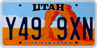 UT license plate Y499XN