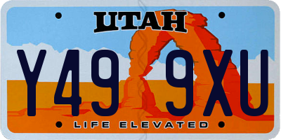 UT license plate Y499XU