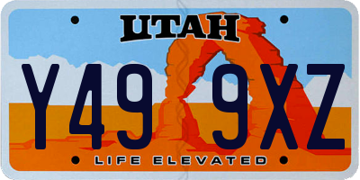 UT license plate Y499XZ