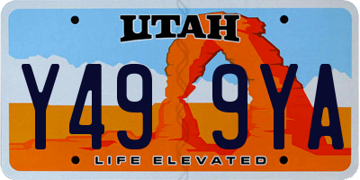 UT license plate Y499YA