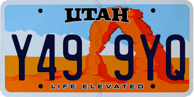 UT license plate Y499YQ