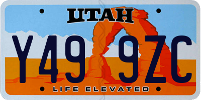 UT license plate Y499ZC