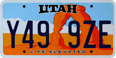UT license plate Y499ZE