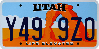 UT license plate Y499ZO