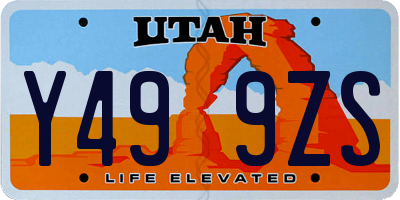 UT license plate Y499ZS