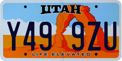 UT license plate Y499ZU