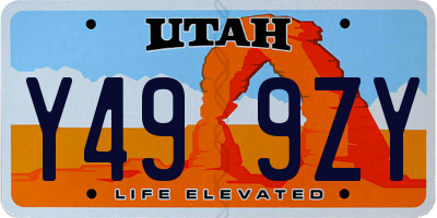 UT license plate Y499ZY