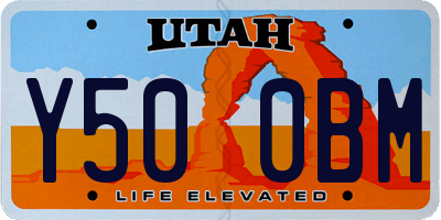 UT license plate Y500BM