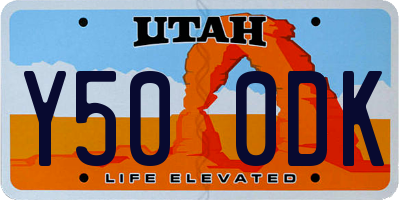 UT license plate Y500DK