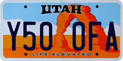 UT license plate Y500FA