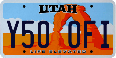 UT license plate Y500FI