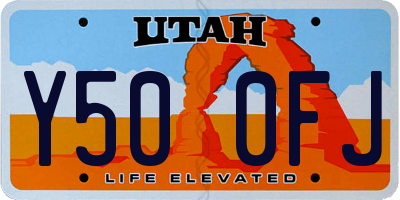 UT license plate Y500FJ