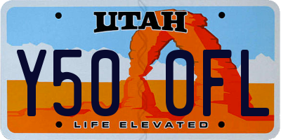 UT license plate Y500FL