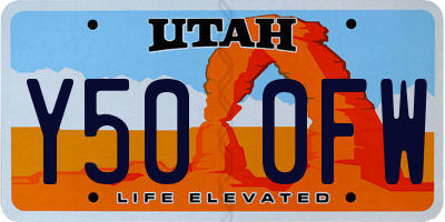 UT license plate Y500FW