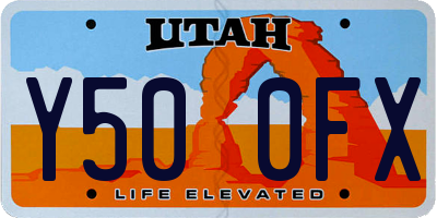 UT license plate Y500FX