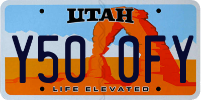 UT license plate Y500FY