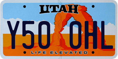 UT license plate Y500HL
