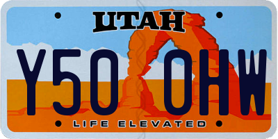 UT license plate Y500HW