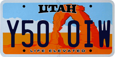 UT license plate Y500IW