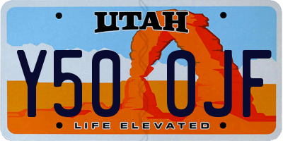 UT license plate Y500JF