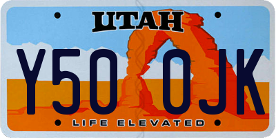 UT license plate Y500JK