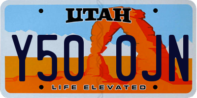 UT license plate Y500JN