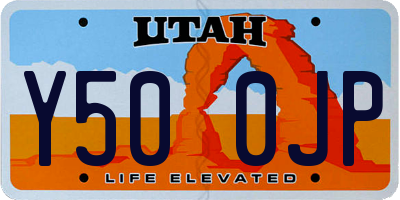 UT license plate Y500JP