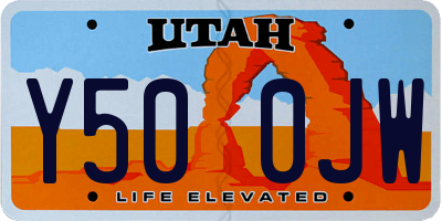 UT license plate Y500JW