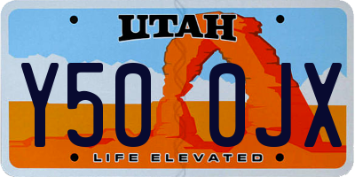 UT license plate Y500JX