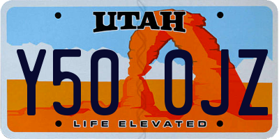 UT license plate Y500JZ