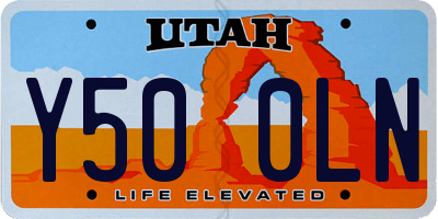 UT license plate Y500LN