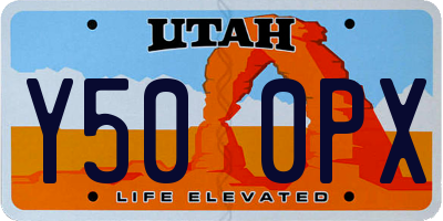 UT license plate Y500PX