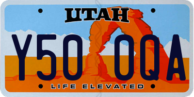 UT license plate Y500QA