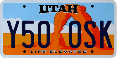 UT license plate Y500SK
