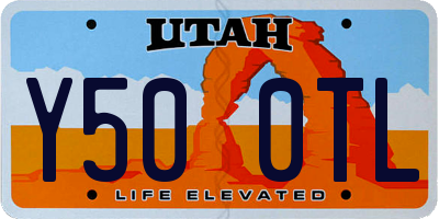UT license plate Y500TL