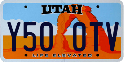 UT license plate Y500TV