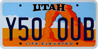 UT license plate Y500UB