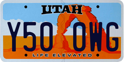 UT license plate Y500WG