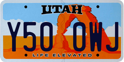 UT license plate Y500WJ