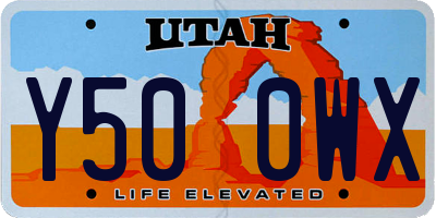 UT license plate Y500WX