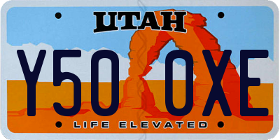 UT license plate Y500XE