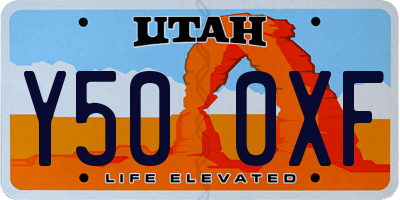 UT license plate Y500XF