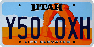 UT license plate Y500XH