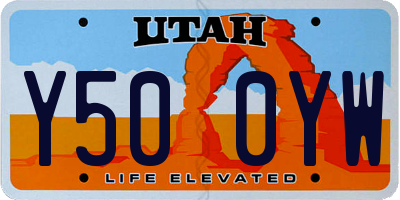 UT license plate Y500YW