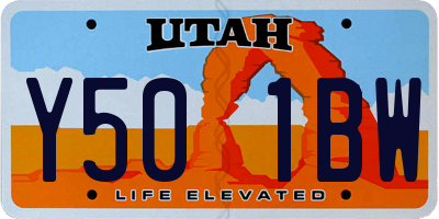 UT license plate Y501BW