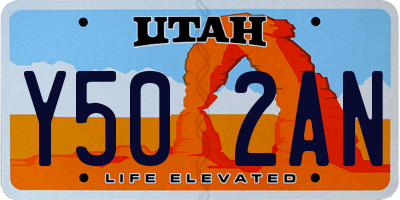 UT license plate Y502AN