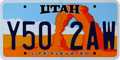 UT license plate Y502AW