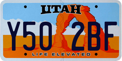 UT license plate Y502BF