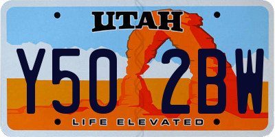 UT license plate Y502BW