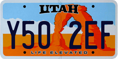 UT license plate Y502EF